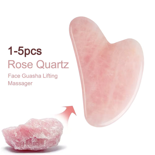 A&R Prime Rose Quartz Gua Sha Sculpting Tool - front view